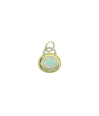 14K Gold Diamond Oval Opal Charm