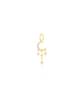 14K Gold Diamond Crescent Moon Dangle Charm