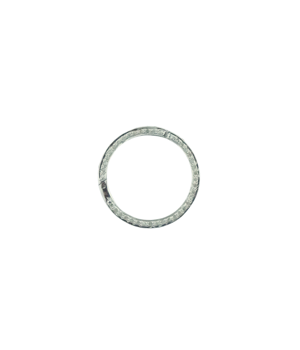 25mm Silver Diamond Round Lock Connector