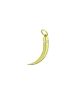 14K Matte Gold Ridged Diamond Horn Pendant