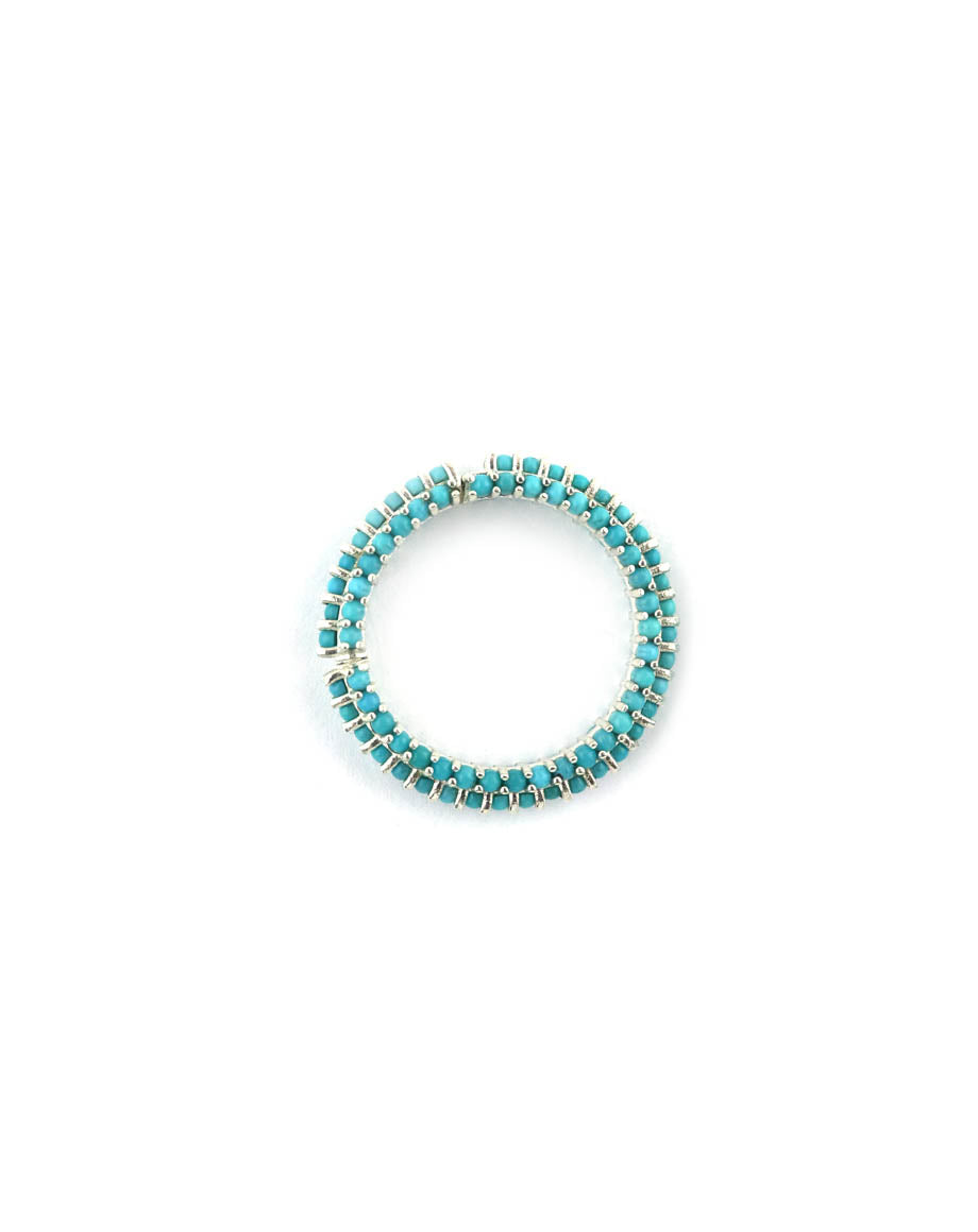 20mm Silver Dotted Turquoise Lock Connector