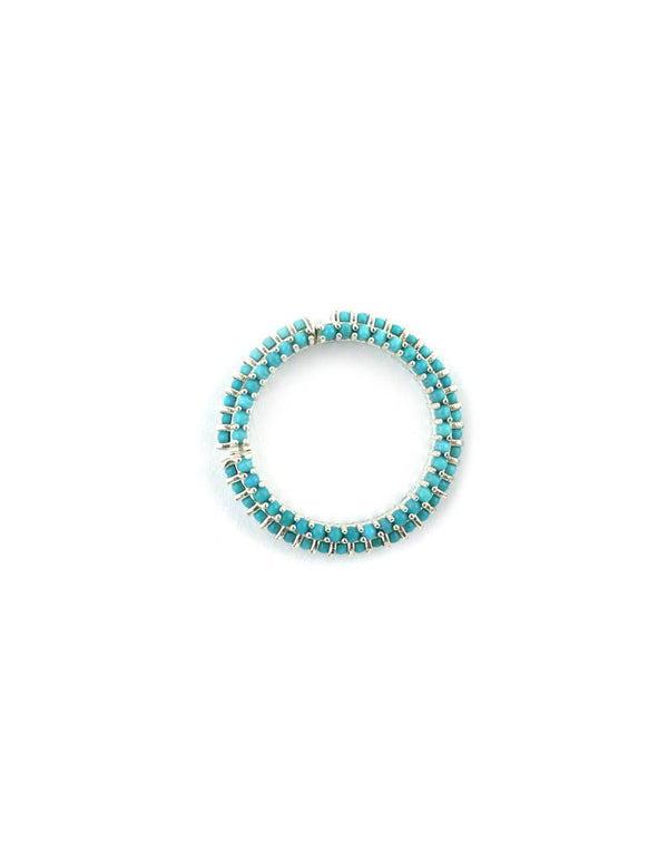 20mm Silver Dotted Turquoise Lock Connector
