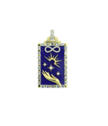 14K Gold Lapis Diamond Infinity Tarot Card Charm
