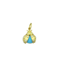 14K Diamond Matte Gold Turquoise Lady Bug Charm