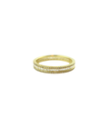 14K Gold Baguette & Pave Diamond Framed Eternity Ring