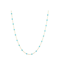 14K Gold 3mm Turquoise Tin Cup Necklace