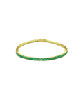 14K Gold 5.97ct 4 Prong Square Emerald Tennis Bracelet