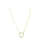 14K 1ct Diamond Station 17mm Diamond Lock Necklace