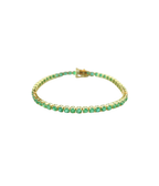 14K Gold 4 Prong 5ct Round Emerald Tennis Bracelet