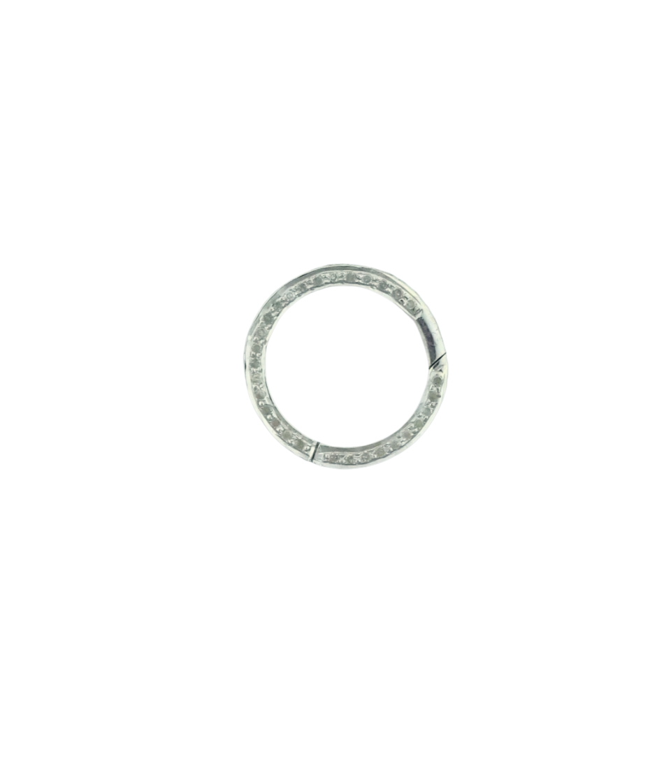 20mm Silver Diamond Round Lock Connector