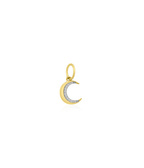 Small 14K Gold Diamond Edge Crescent Moon