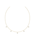 14K Gold Pave Diamond Dangle Star Charm Necklace