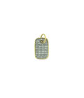 14K Gold Two Toned Small Diamond Dog Tag