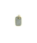 14K Gold Two Toned Small Diamond Dog Tag