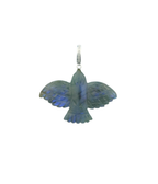 XL Carved Labradorite Thunderbird Silver Diamond Charm