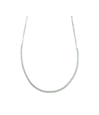 Sterling Silver Pave Diamond Segmented Omega Necklace