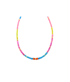 4mm Blue Color Block Ethiopian Opalite Rondelle Neckalce