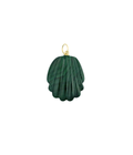 14K Gold Carved Malachite Shell Charm