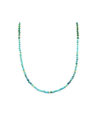 3mm Faceted Round Blue Green Turquoise Beaded Necklace