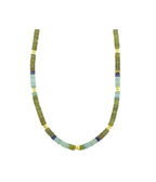 18" Heishi Quartz Aqua Mix Necklace