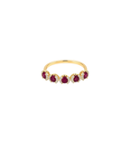 14K Gold Diamond 5 Stone Ruby Ring