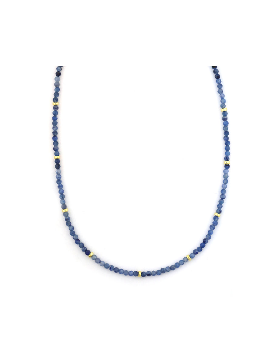 2mm Blue Kyanite Rondelle Necklace