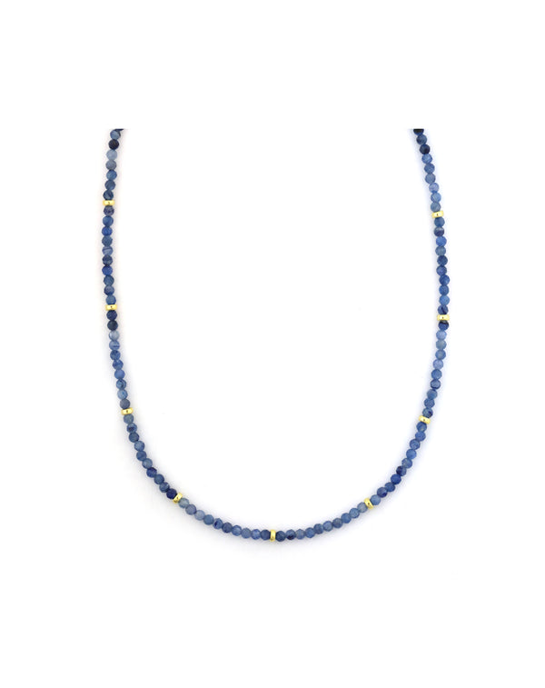 2mm Blue Kyanite Rondelle Necklace