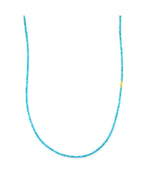 2mm Square Turquoise Rondelle Long Beaded Necklace