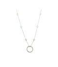 14K White Gold 3.30ct Lab Station 17mm Diamond Lock Necklace