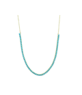 14K Gold Half Turquoise Tennis Necklace