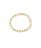 7" 14K Gold Textured .96ct Pave Diamond Link Bracelet