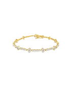 14K Gold 2.50ct Diamond Clover Tennis Bracelet