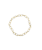 7.25" 14K Gold Flat Textured .43ct Diamond Link Bracelet