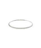 6.5" 14K White Gold Thin Flexi Half Way .85ct Diamond Bangle