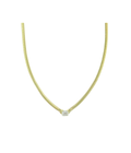 16" 14K Gold 1.02 Emerald-Cut Lab Diamond Herringbone Necklace