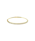 6.5" 14K Gold Thin Flexi Half Way 2ct Diamond Bangle