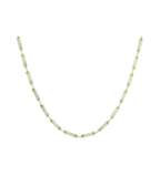 16" 14K Gold Light Green Jade Tube Necklace