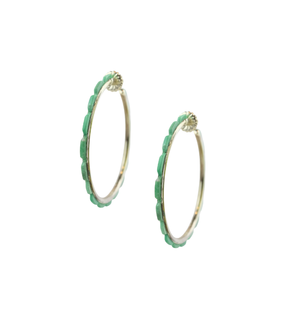 Green Turquoise Tiled Federico Hoops