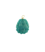 14K Gold Carved Aventurine Shell Charm
