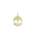 Large 14K Gold Diamond Freckled Skull Charm