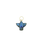 Small 14K Gold Carved Labradorite Thunderbird Charm