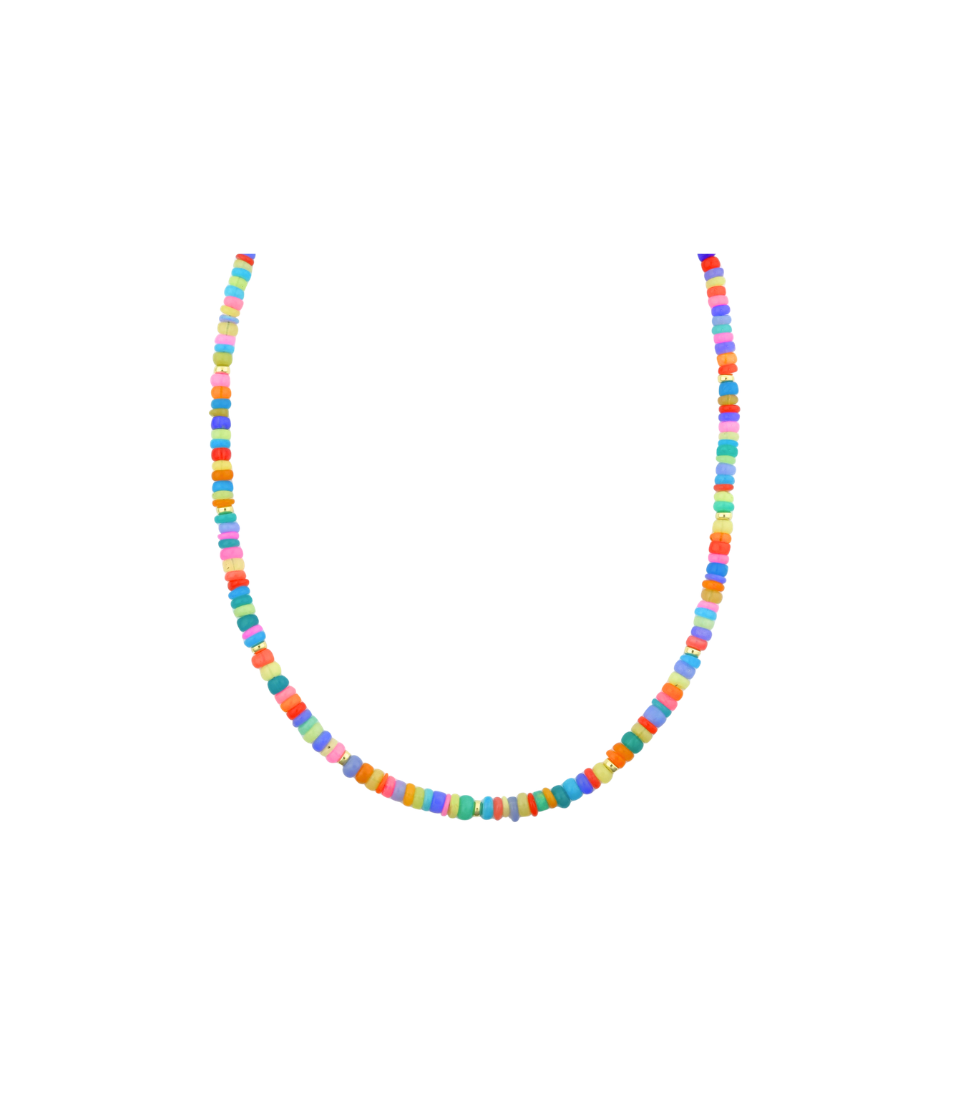 4mm Rainbow Opal Rondelle Necklace