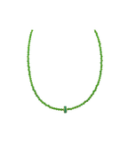 14K Gold Emerald Spacer Diopside Beaded Necklace