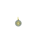14K Gold Compass Diamond Coin Charm
