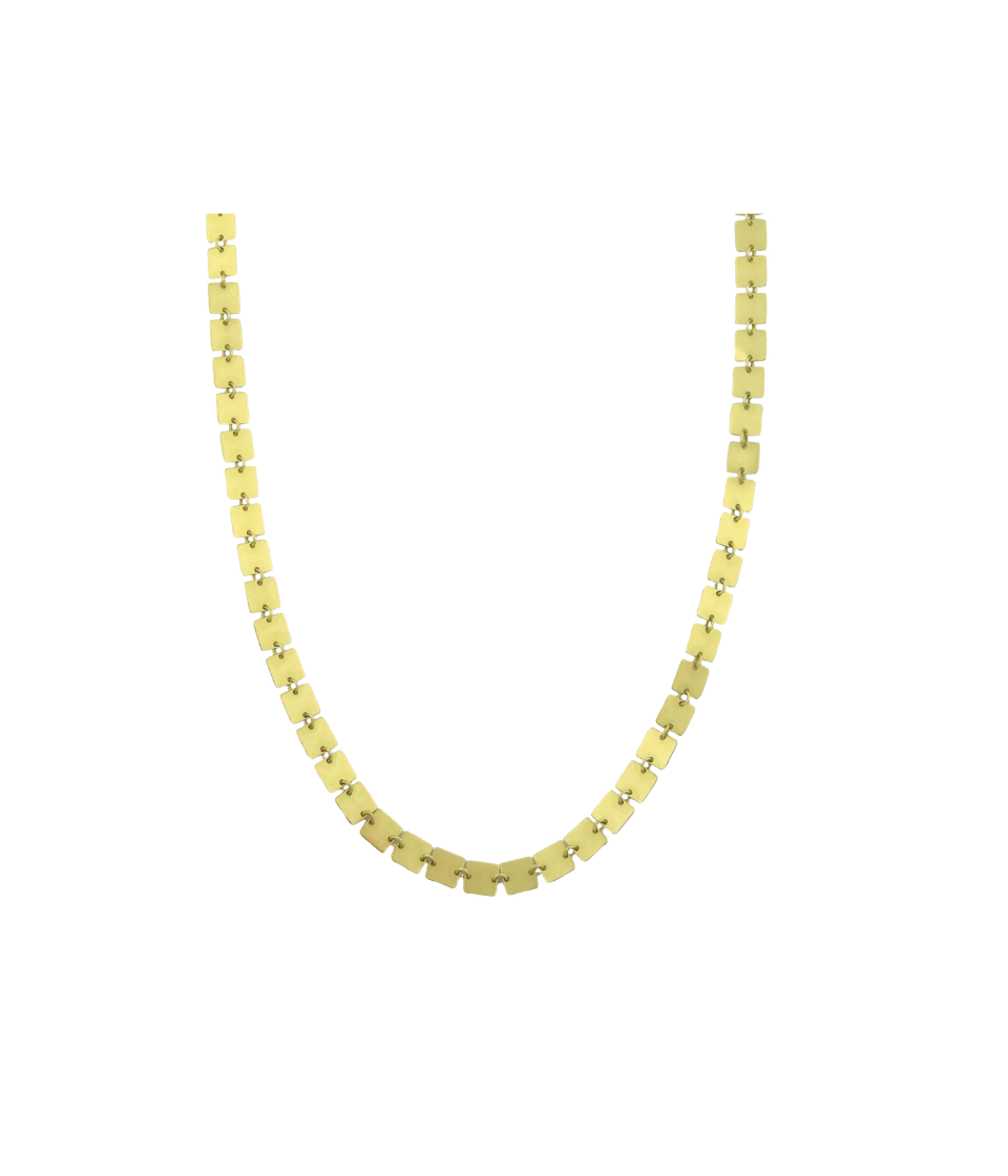 14K Gold Square Disco Necklace
