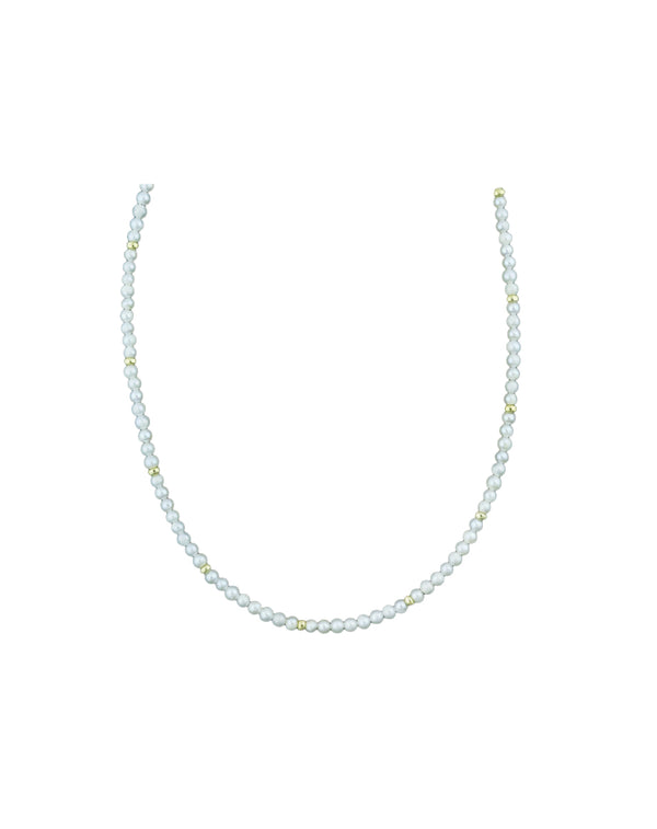 3mm Freshwater White Pearl Rondelle Necklace