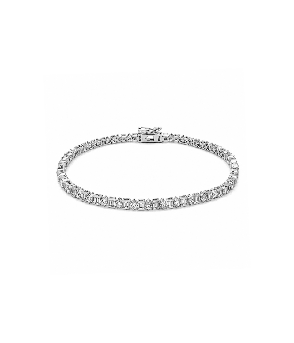 14K Gold 1.75ct Mix Shape Diamond Tennis Bracelet