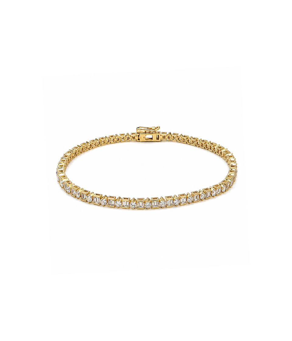 14K Gold 1.75ct Mix Shape Diamond Tennis Bracelet