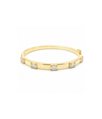 14K Gold .50ct Baguette Diamond Bangle
