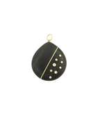14K Gold Dotted Diamond Large Wooden Charm